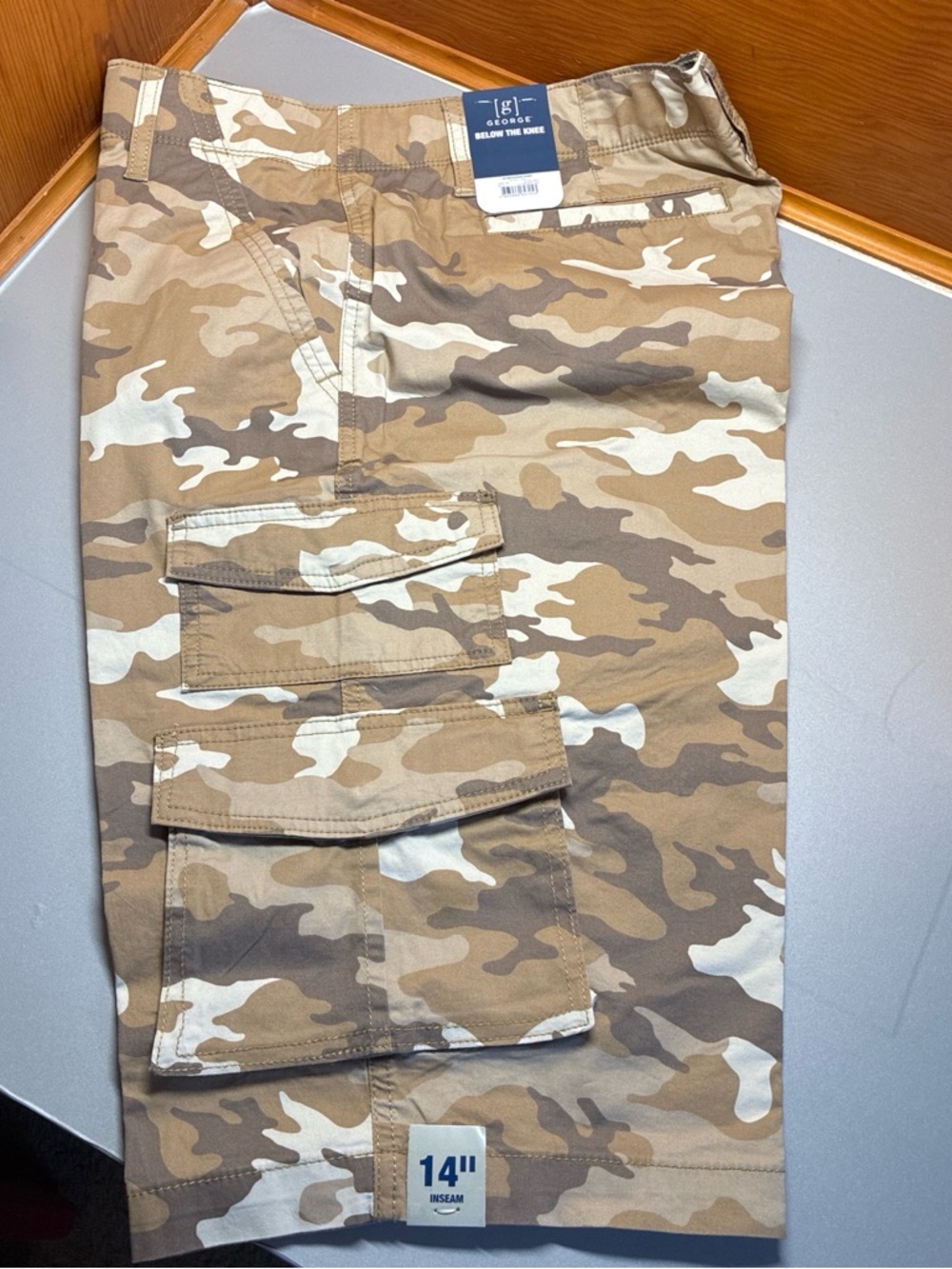 George Men's Tan and Brown Camouflage Cargo Shorts